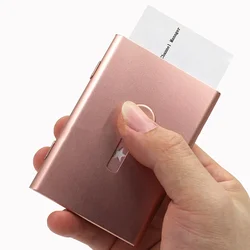 Metal Business Card Holder Hand Push Card Case Bank Card Membership Package Ultra Thin Business Organizer Packaging Box