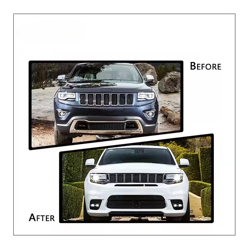 For Jeep Grand Cherokee 2014-2020 Full Body Kit Front Rear Bumper Side Skirt Hood Parts