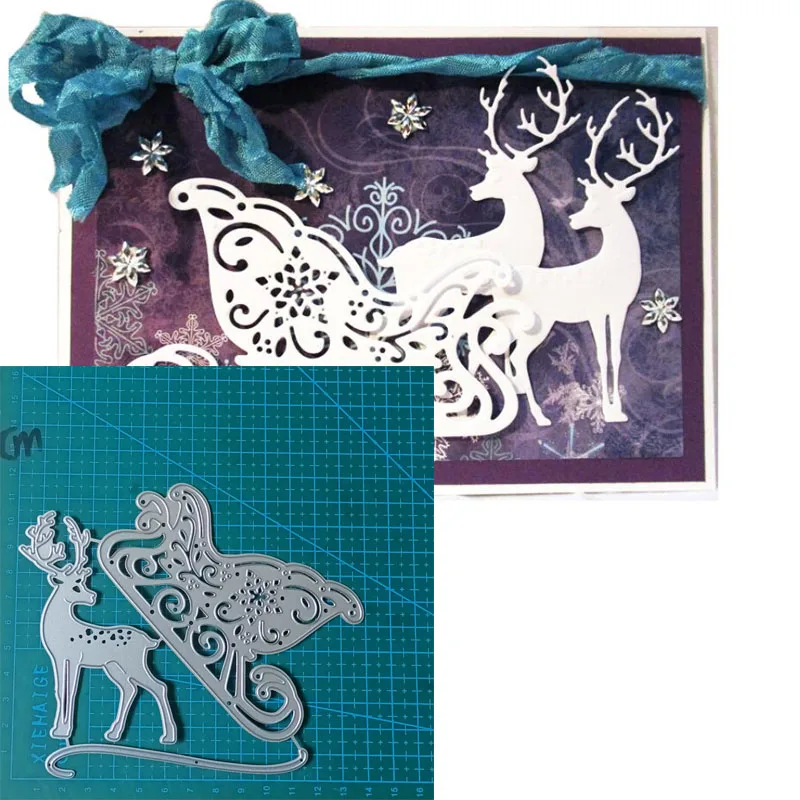 Christmas Deer Animals metal cutting dies Scrapbooking decoration paper craft knife mould blade punch template Embossing stencil