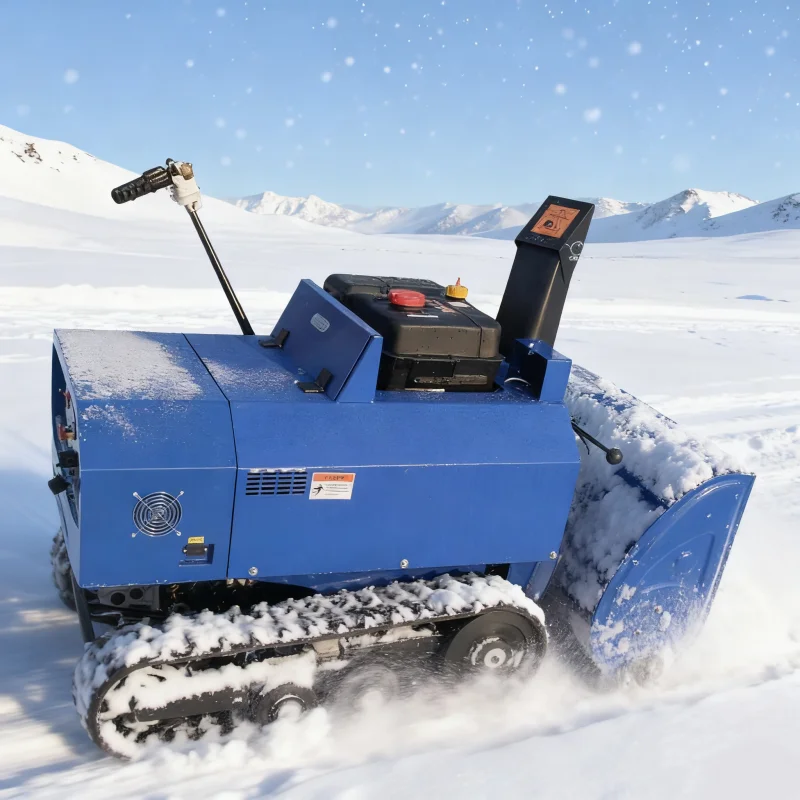 منفاخ ثلج عالي الطاقة يتم التحكم فيه عن بعد، قاذف ثلج هجين ذاتي الدفع، إزالة ثلج منزلي فعال