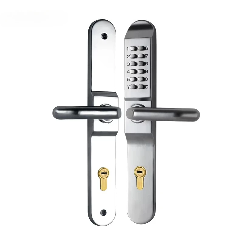 

Outdoor Double-sided Mechanical Password Lock Waterproof Not Hollow Out Aluminum Art Garden Door Garden Key Password Lock