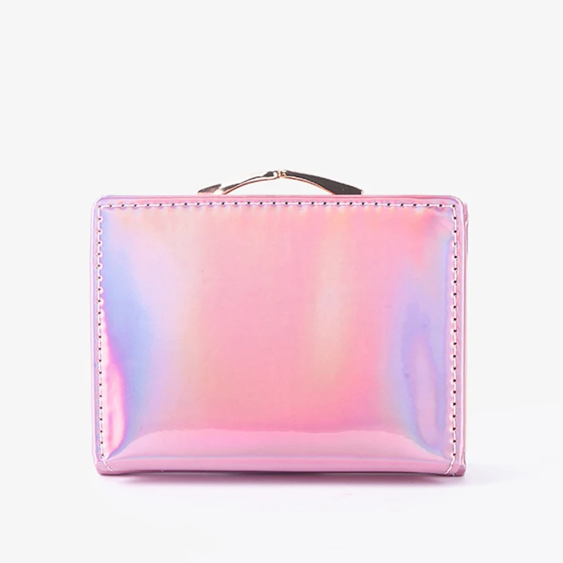Mujer 	 Carteras de moda con tarjetero de arcoíris, monederos con bolsillo para monedas para mujer, billetera bonita corta portátil de cuero PU