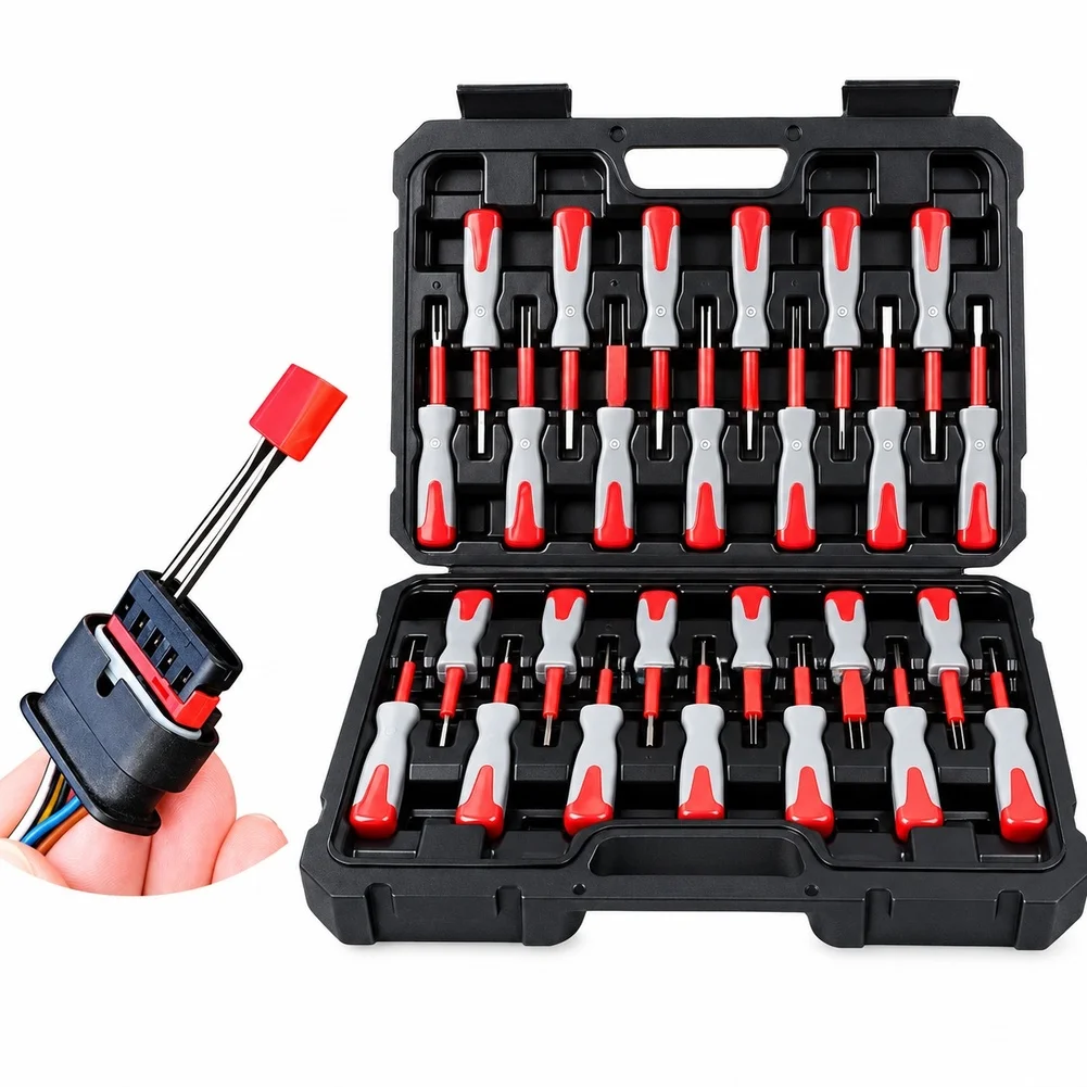 Terminal Removal Tool Set 26pcs for Automotive Wiring Harness Connectors Scratch-Free Circuit Protection Design