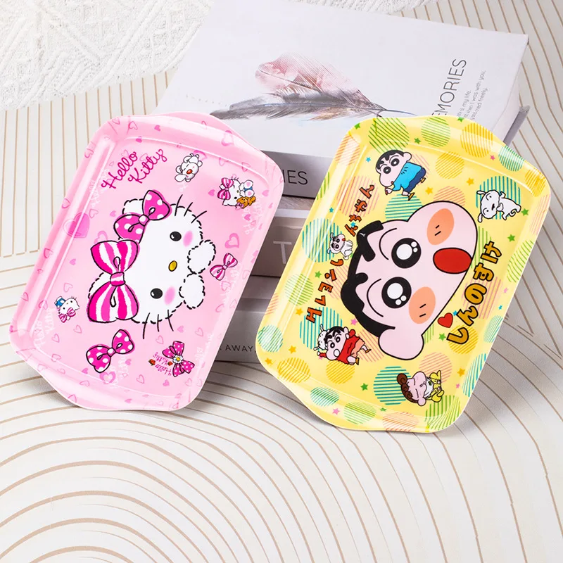 سانريو كورومي مرحبا كيتي شخصيات كرتونية لوحة صينية للوجبات الخفيفة أطباق فاكهه مقبض مزدوج صينية الخبز عموم الميلامين الراتنج أدوات المائدة