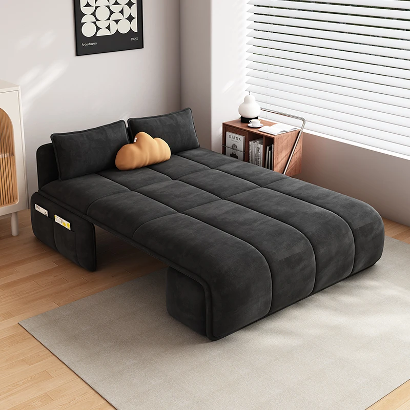 Foldable Black Sofa Multifonction Minimalist Lazy Modern Sofa Garden Comfortable Ensembles De Meubles De Jardin Home Furniture