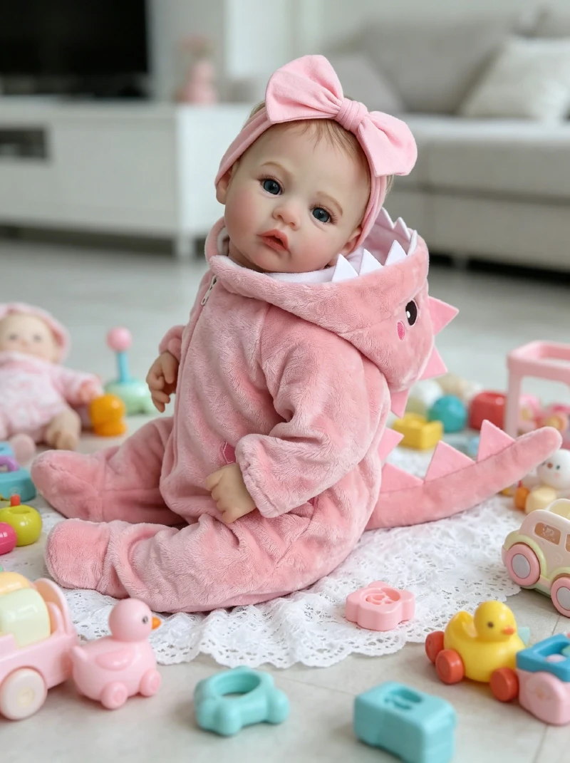 NPK 18inch Cloth /Girl Body Reborn Meadow Lifelike Cuddly Baby Multiple Layers Painting 3D Skin with Visible Veins