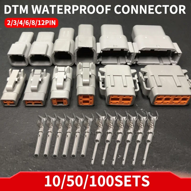 Deutsch DTM connector waterproof DT connector male and female head wiring terminal wiring harness plug socket DTM04-2P DTM06-2S