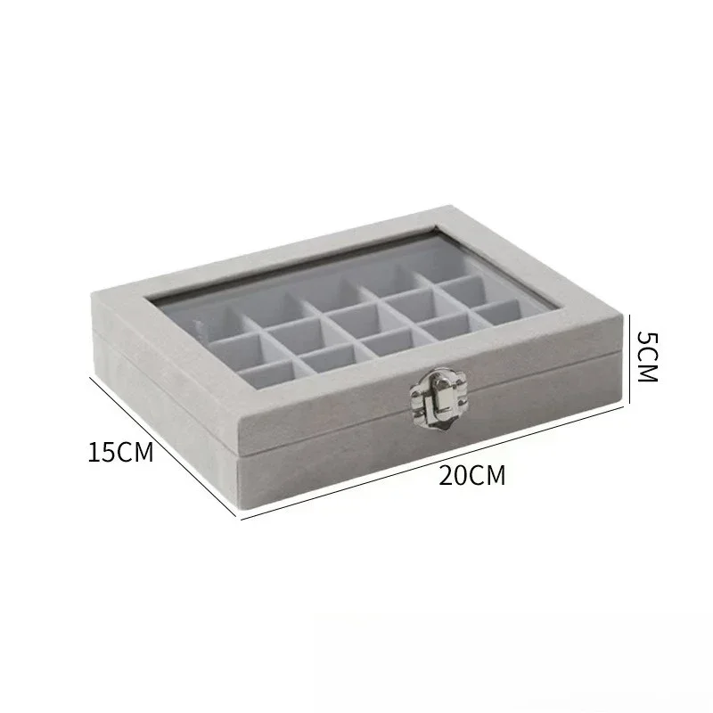 24 Grid Popular High-end and Large Capacity Jewelry Box, Velvet Jewelry Box, Ring, Necklace, Headwear, Earring Storage Box