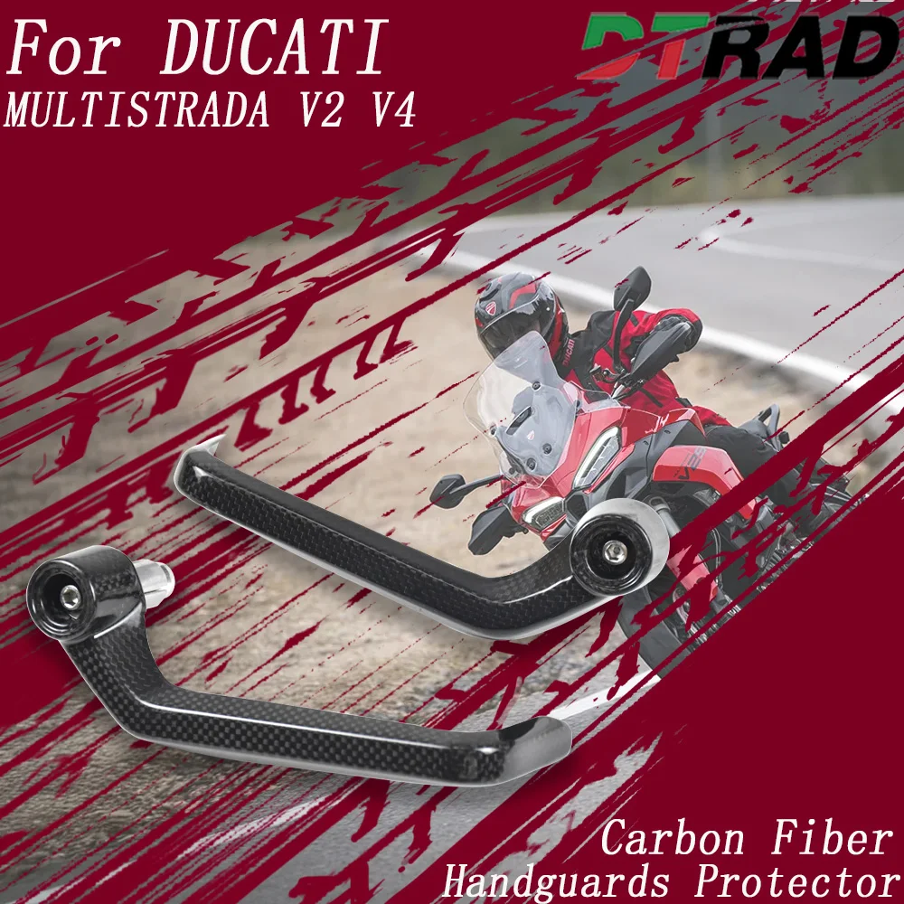 Motorcycle CNC Carbon Fiber Handlebar Brake Clutch Lever Hand Guard Protector For DUCATI MULTISTRADA V2/S V4/S/PIKES PEAK/SPORT