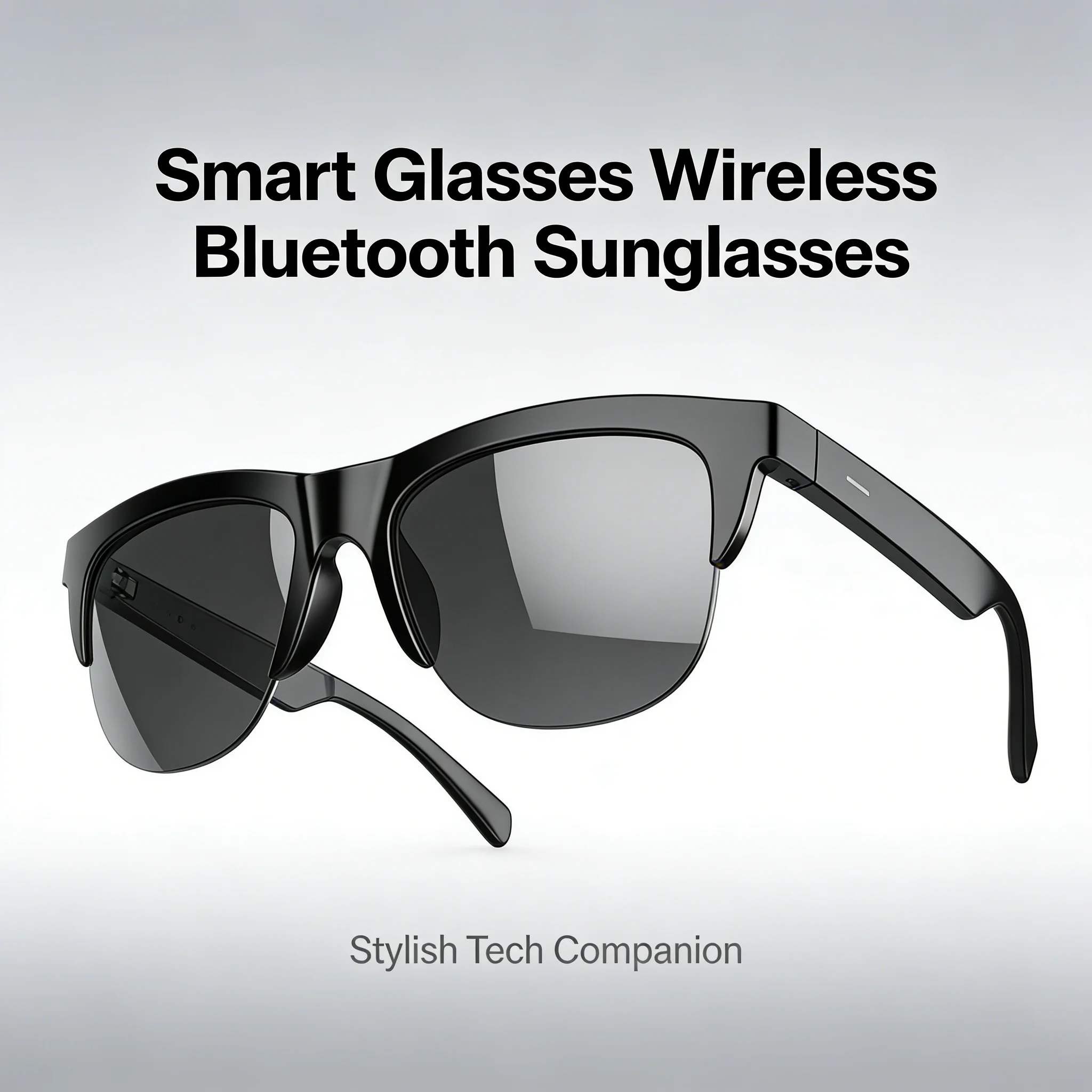 Smart Glasses Wireless Bluetooth Sunglasses Built-in Microphone Speakers Touch & Voice Assistant Compatible Glass for Men Women