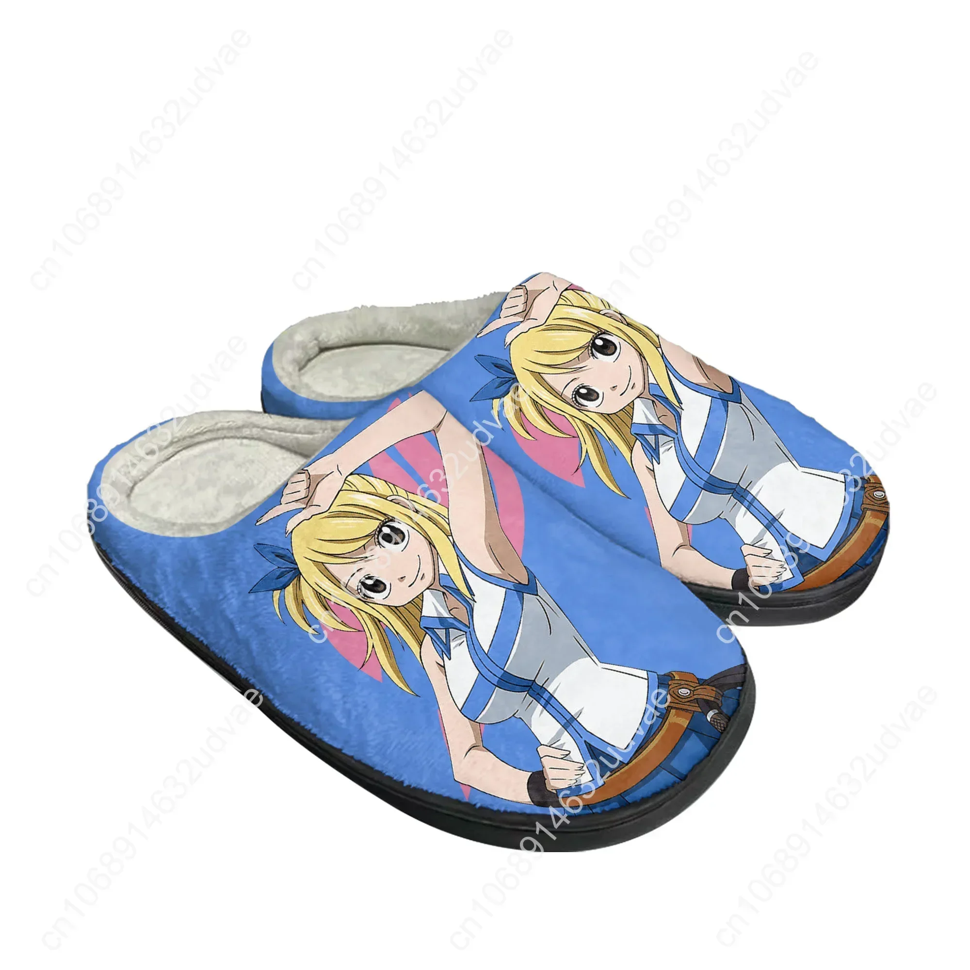 Lucy Heartfilia Anime F-Fairy T-Tail Home Cotton Custom Slippers Mens Women Sandals Plush Casual Keep Warm Shoes Thermal Slipper