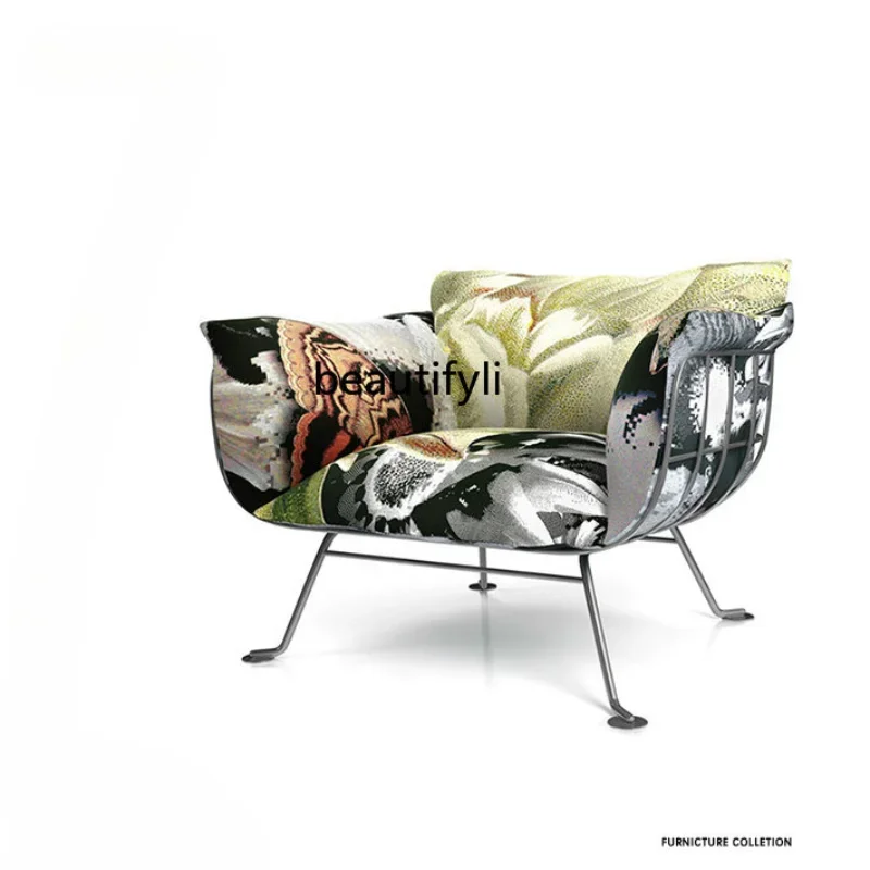 

Nordic Modern Creative Leisure Chair Designer Simple Fabric Living Room and Hotel Single-Seat Sofa Chair