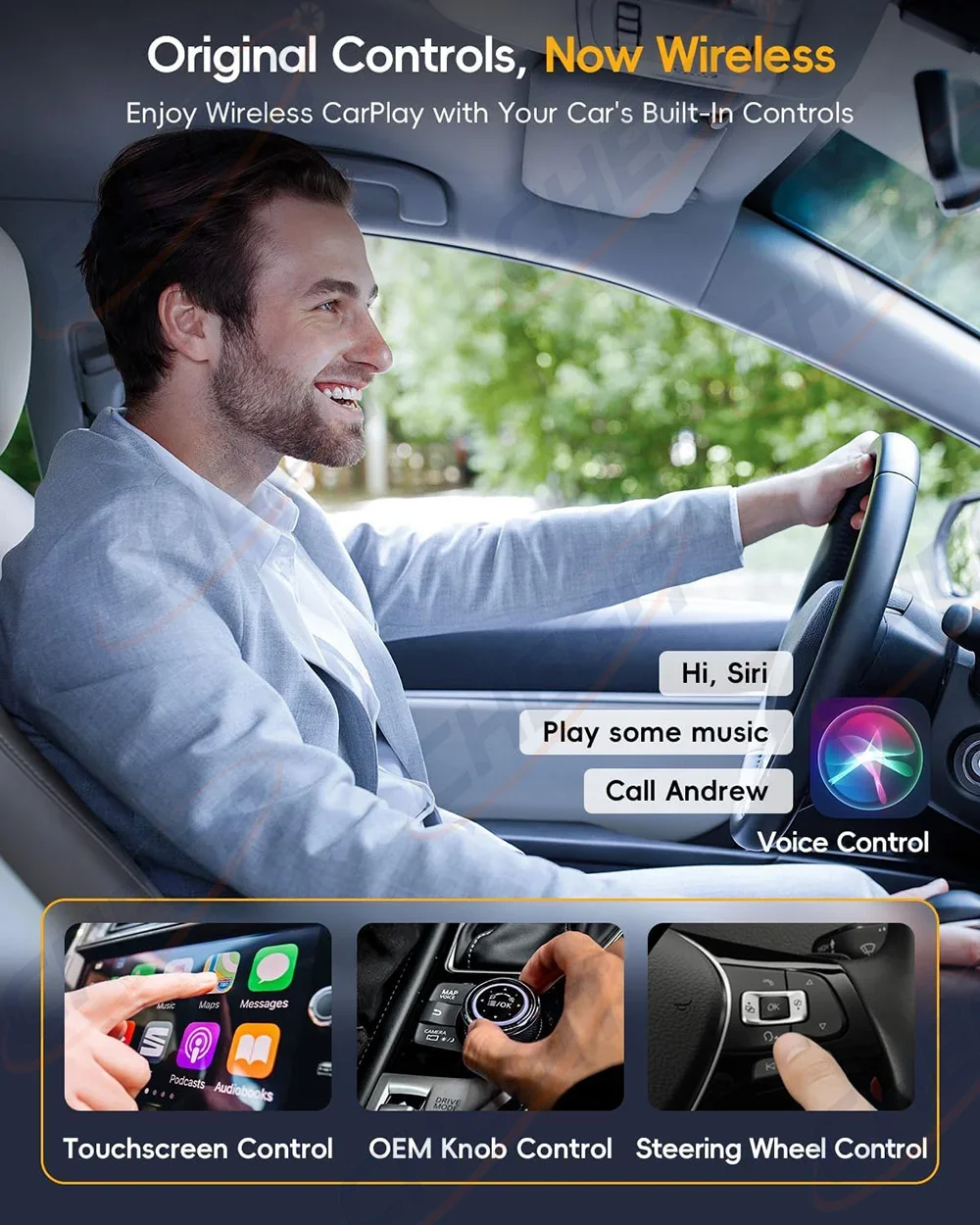 2026NEW CarPlay Android Ai Box filaire vers sans fil Android Auto 4G + 64G 2G + 16G Plug and Play Tv Box pour YouTube Netflix