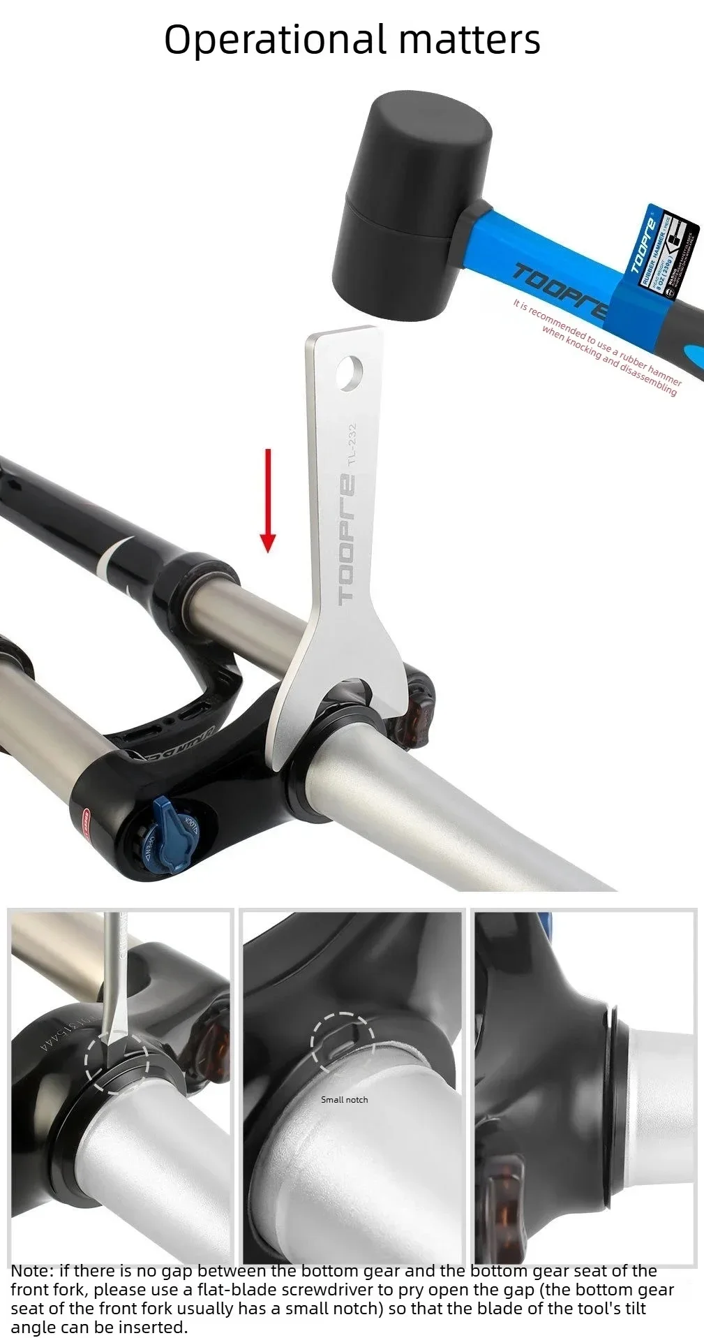 Fahrrad-Vorderradgabel-Kopfset-Demontagewerkzeug für 1-1/2" 1-1/8" Gabel Fahrrad-Kopfset-Kronenlager-Entferner Schraubenschlüssel Zubehör – Detail 6