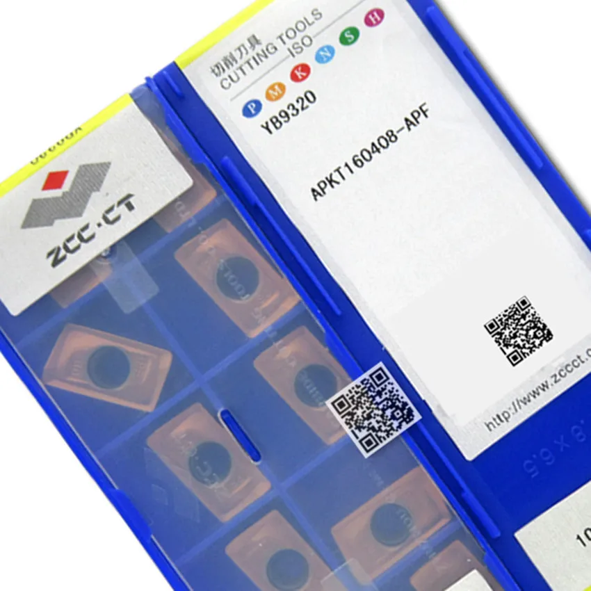 Imagem -04 - Pcs Box 10 Cnc Pastilhas de Metal Duro Zcc.ct Apkt11t304-apf Yb9320 Apkt11t308-apf Yb9320 Apkt160408-apf Yb9320 Apkt11t304 11t308 160408
