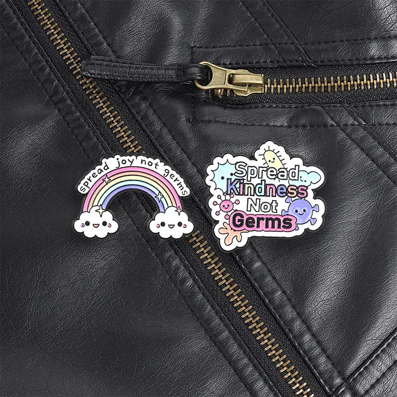Épinglette en émail « Joyeuse Amitié et Gentillesse » aux tons pastel doux pour les âmes soucieuses de la santé et optimistes, accessoire streetwear