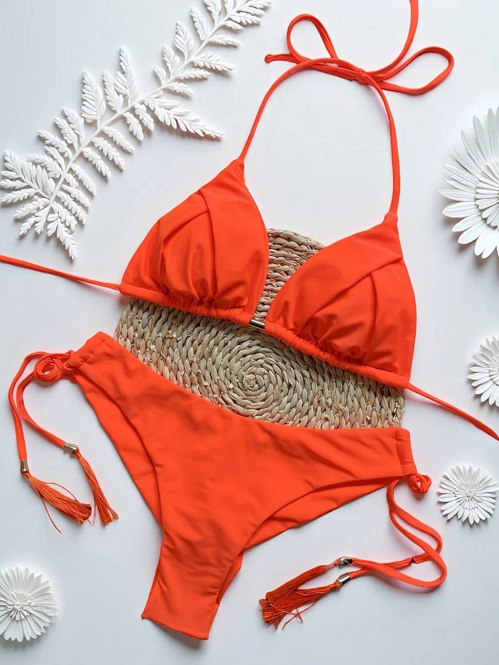 

Sexy Folds Bikini Set Solid Micro Bikinis Women Swimsuit Female Triangle Swimwear Beach Wear Bathing Suit