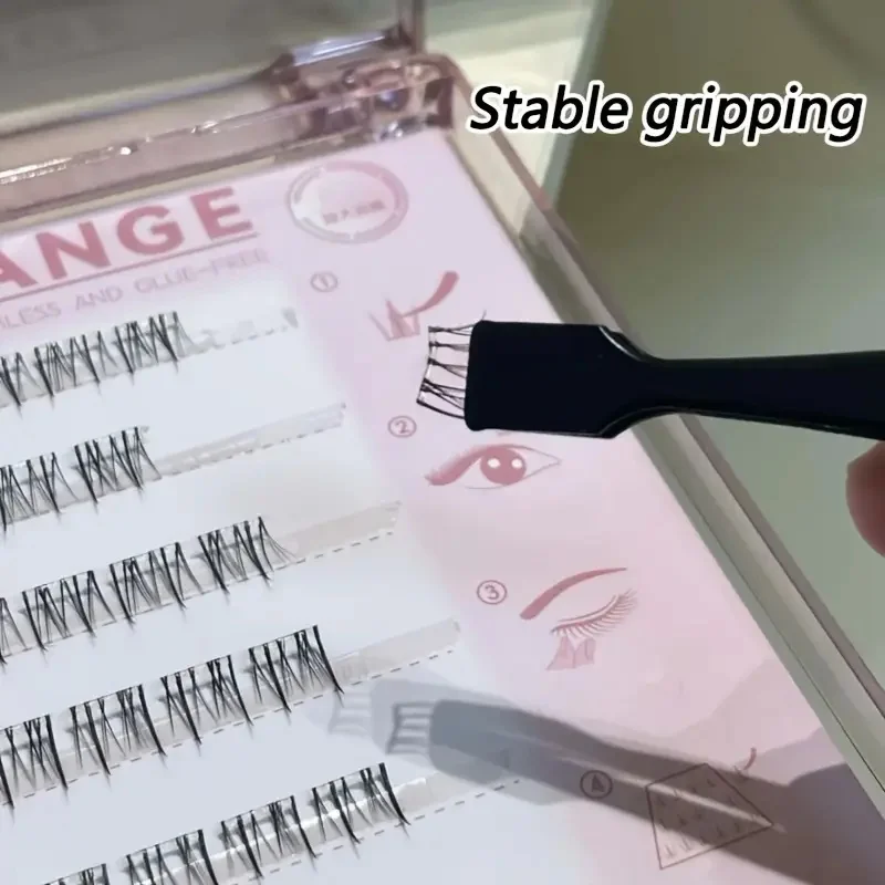 Precision Lower Lash Tweezers Eyelash Extensions Tweezers with Flat Wide Tips Premium Stainless Steel Lash Applicator Non-Slip