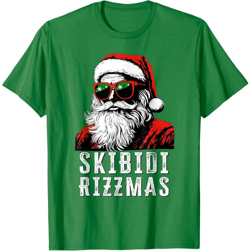 Santa Skibidi Rizzmas Christmas Funny Cool Pure Cotton T-Shirt