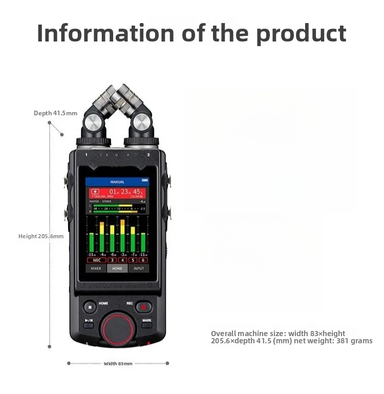 Digital Recorder, Portable Storage Stereo High definition Recorder, Black