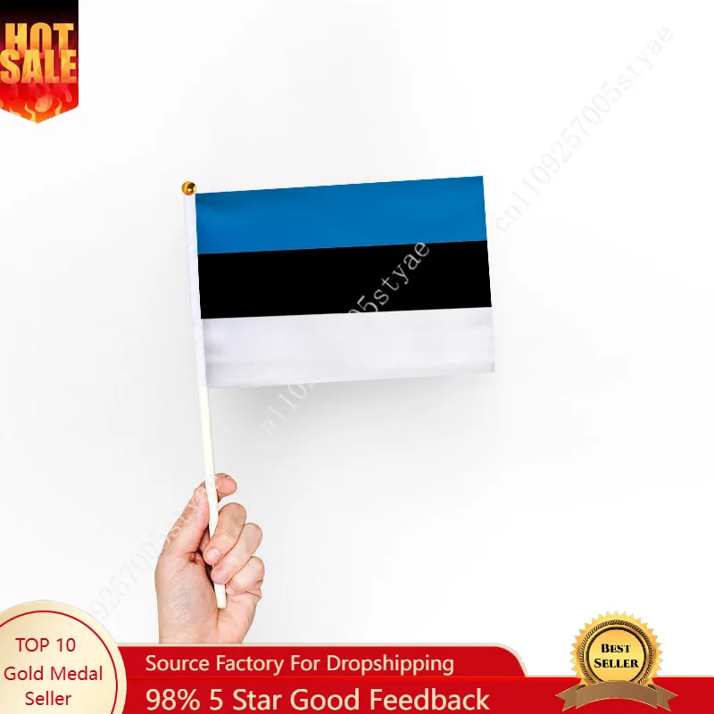 

Estonia Hand Waving Flags Small Mini Hand Held Flags 10 Pcs 14x21cm World Cup Sporting Event Support Handheld Flag