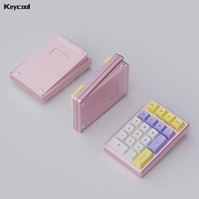 Keycool K21MAX Nummertoetsenbord Aangepast Bluetooth Bedraad 2.4G Toetsenbord Tri Mode CNC Digitaal Mechanisch Toetsenbord Anode Mini Numpad