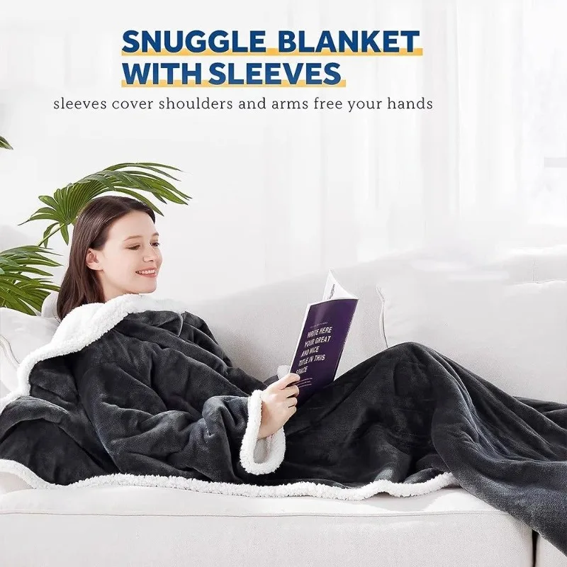 ‌Wearable Electric Heating Blanket Soft Fleece Wrap Shoulder Cover Warm Home Throw Portable Heated Blanket Adjustable Heat