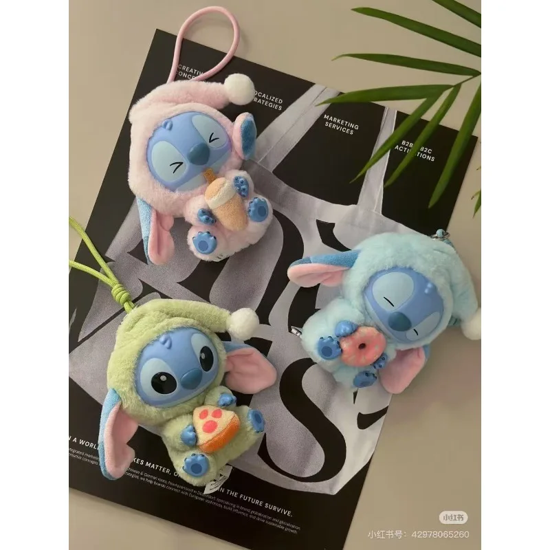Disney stitch comer algo antes do sono caixa cega venda quente boneca de pelúcia pingente crianças favorito pingente presente no dia especial
