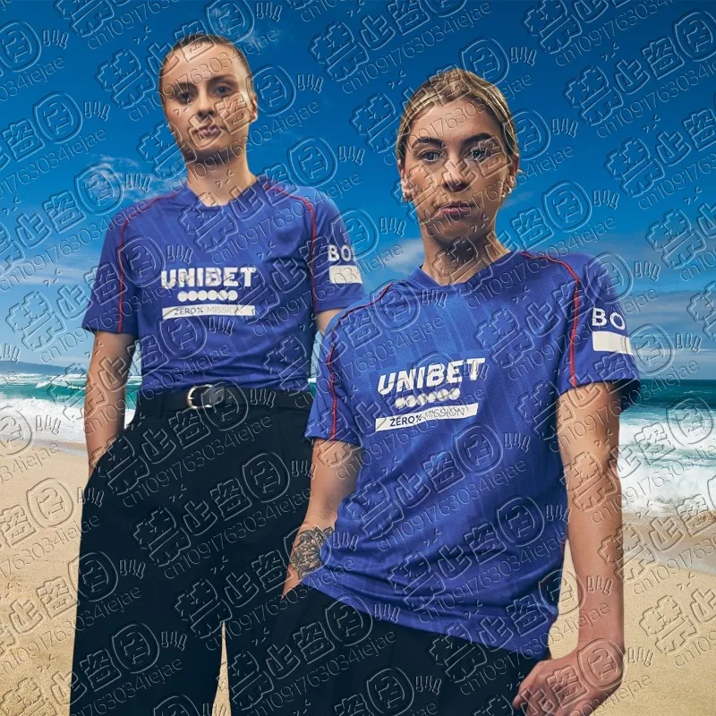 

2025 Summer Hot-selling Training Football Uniform Breathable Unisex Jersey Men's Rangers Short-sleeved 3D Printed Football Shirt