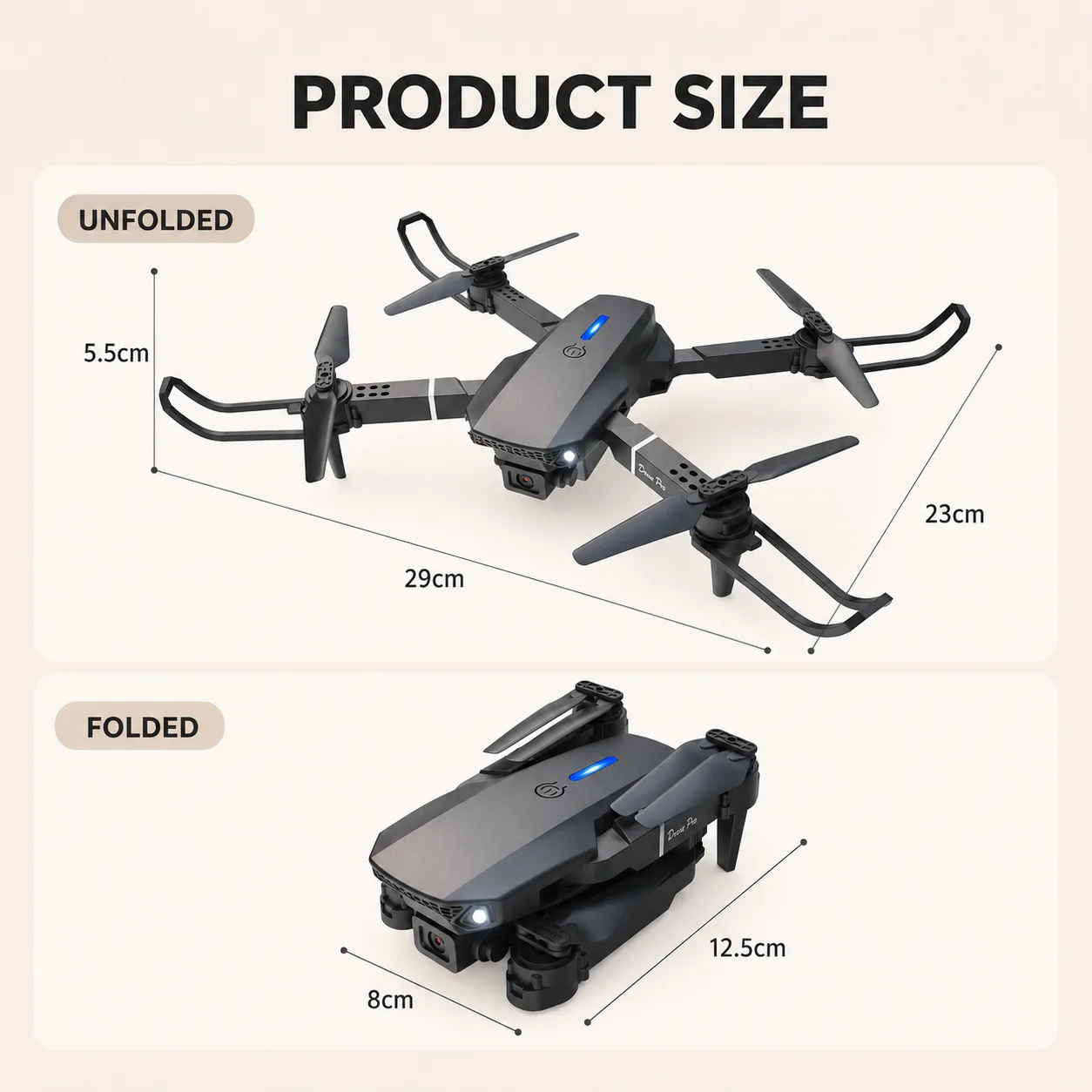 Brushless Motor Foldable Drone Optical Flow Drone 360° Rolling Trajectory Flight Headless Mode Speed Adjustment APP Control Drone - view 8