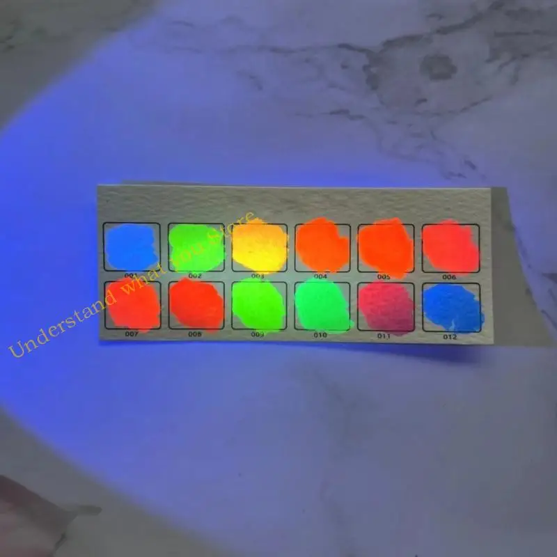 

J60A 12 Fluorescent Color Watercolor Paints Solid Watercolor for Painting