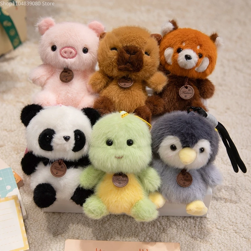 

12 см милые сидячие животные, красная панда, кошка, ленивец, мягкая плюшевая подвеска, куклы, мягкая капибара, свинья, плюшевые детские игрушки, подарки для детей