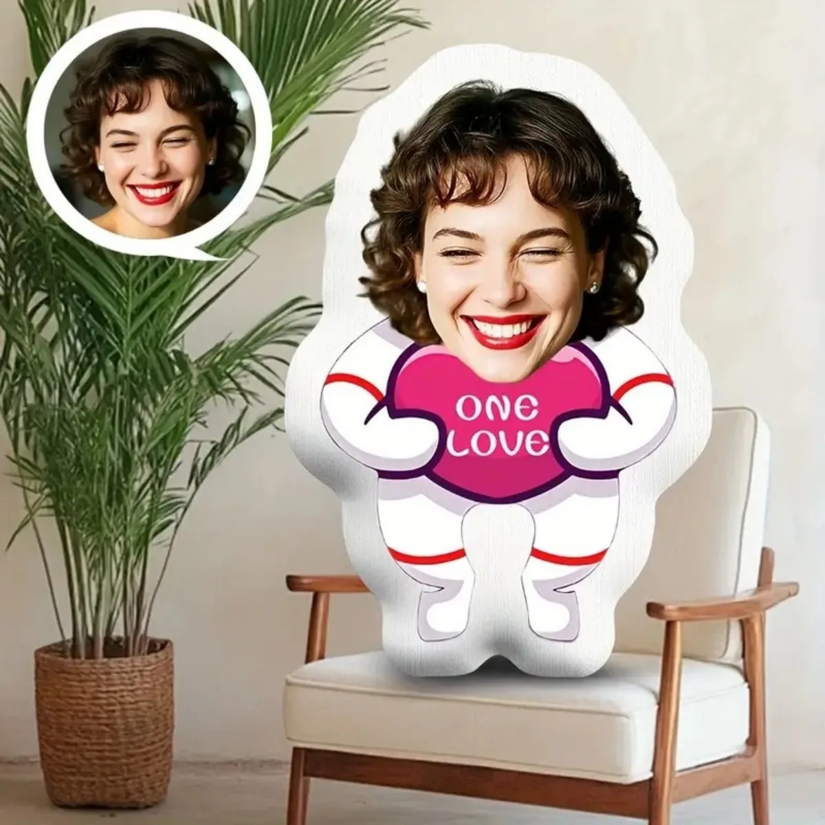 وسادة قطيفة منزلية مخصصة للصور - هدية مخصصة على شكل وجه مع صورتك، هدية مضحكة ومثيرة للاهتمام