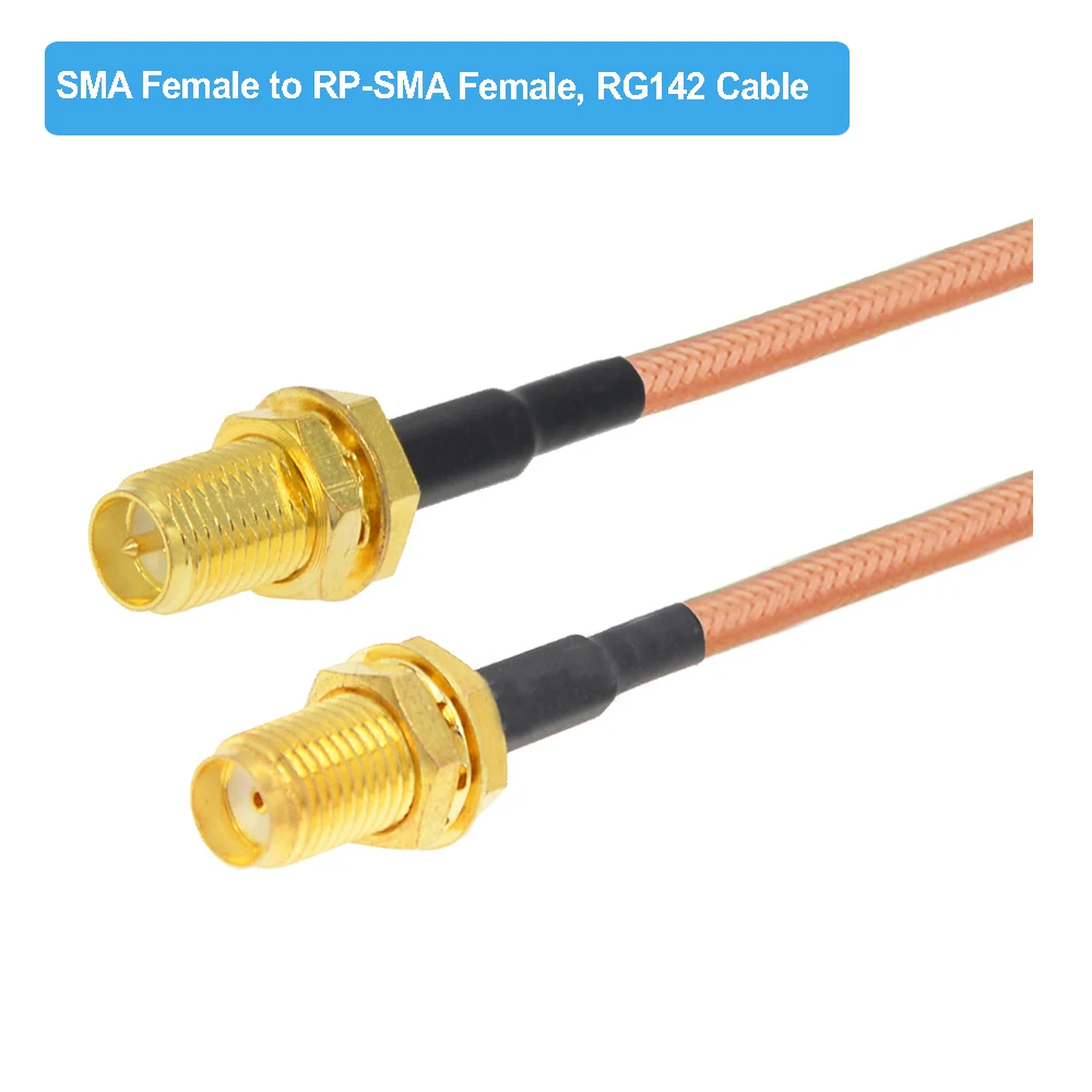 SMA Female to RP-SMA Female Connector RG142 Pigtail Cable High Temperature Resistive RG-142 WIFI Router Antenna Extension Jumper