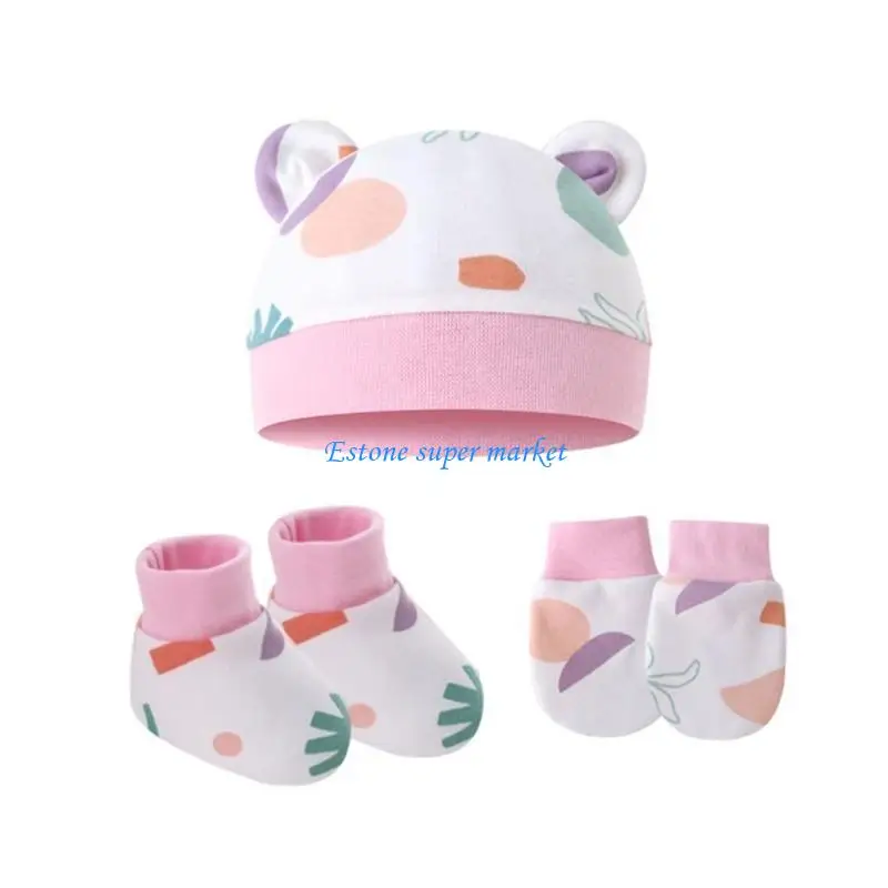 090B No Scratch Mittens Baby Gloves Sock Set Newborn Baby Mittens No Scratch