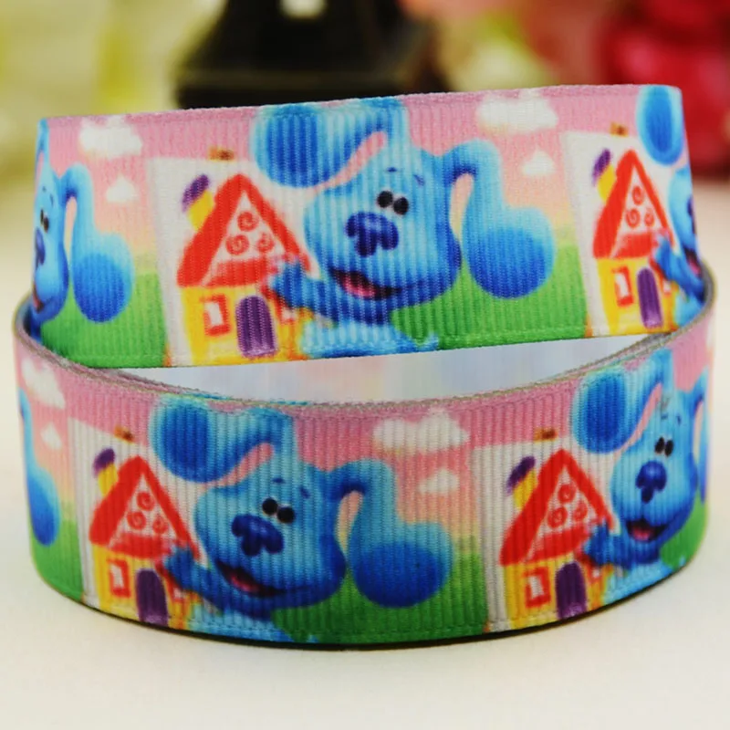 22mm 25mm 38mm 75mm blues clues Cartoon Character printed Grosgrain Ribbon party decoration 10 Yards X-05203