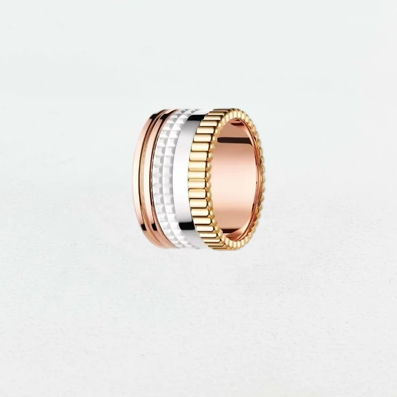 Double Layer Stack Closed Band Ring Set for Women, 2Pcs Matching Solid Rings, Anti-tarnish Alloy, Trendy Daily Jewelry Set, Multiple Matching Styles for Daily Wear