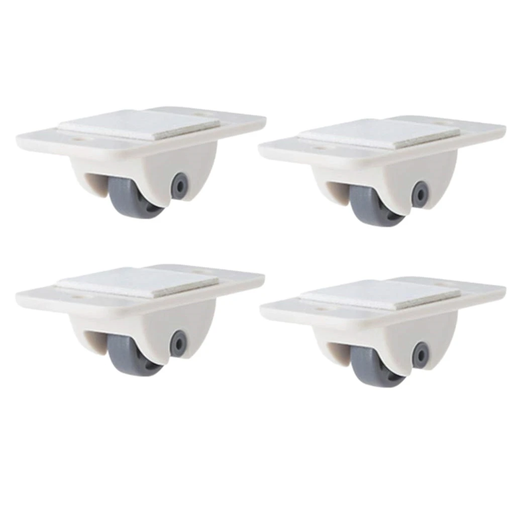 4 Pcs Self Adhesive Casters Wheels for Storage Box Trash Can Single Direction Non-Swivel Casters No Drilling