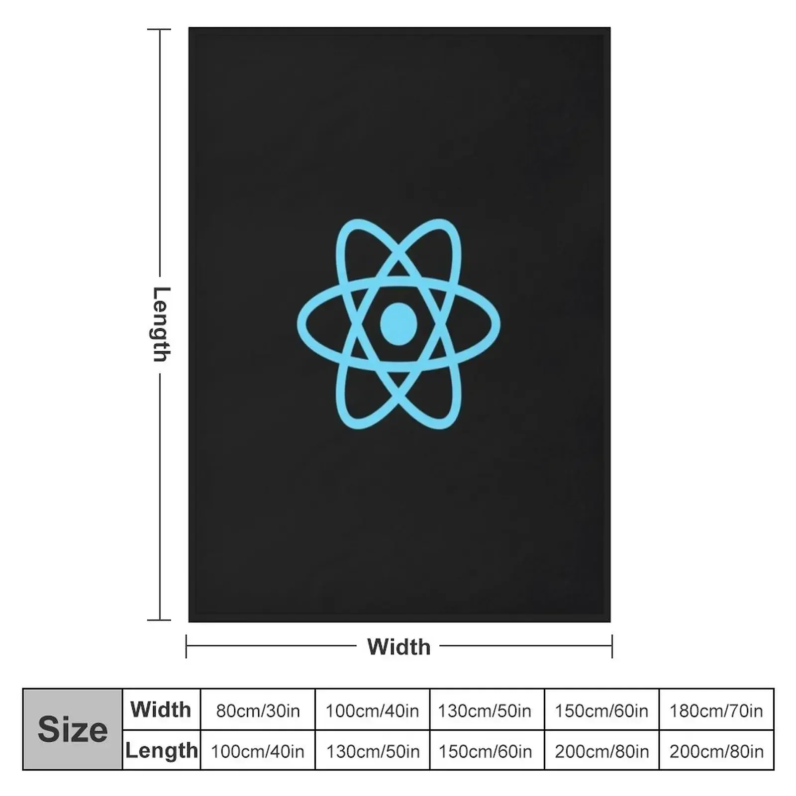 ReactJS React.js Official Logo JavaScript Framework T-Shirt Essential T-Shirt Throw Blanket For Sofa Thin Hair Blankets