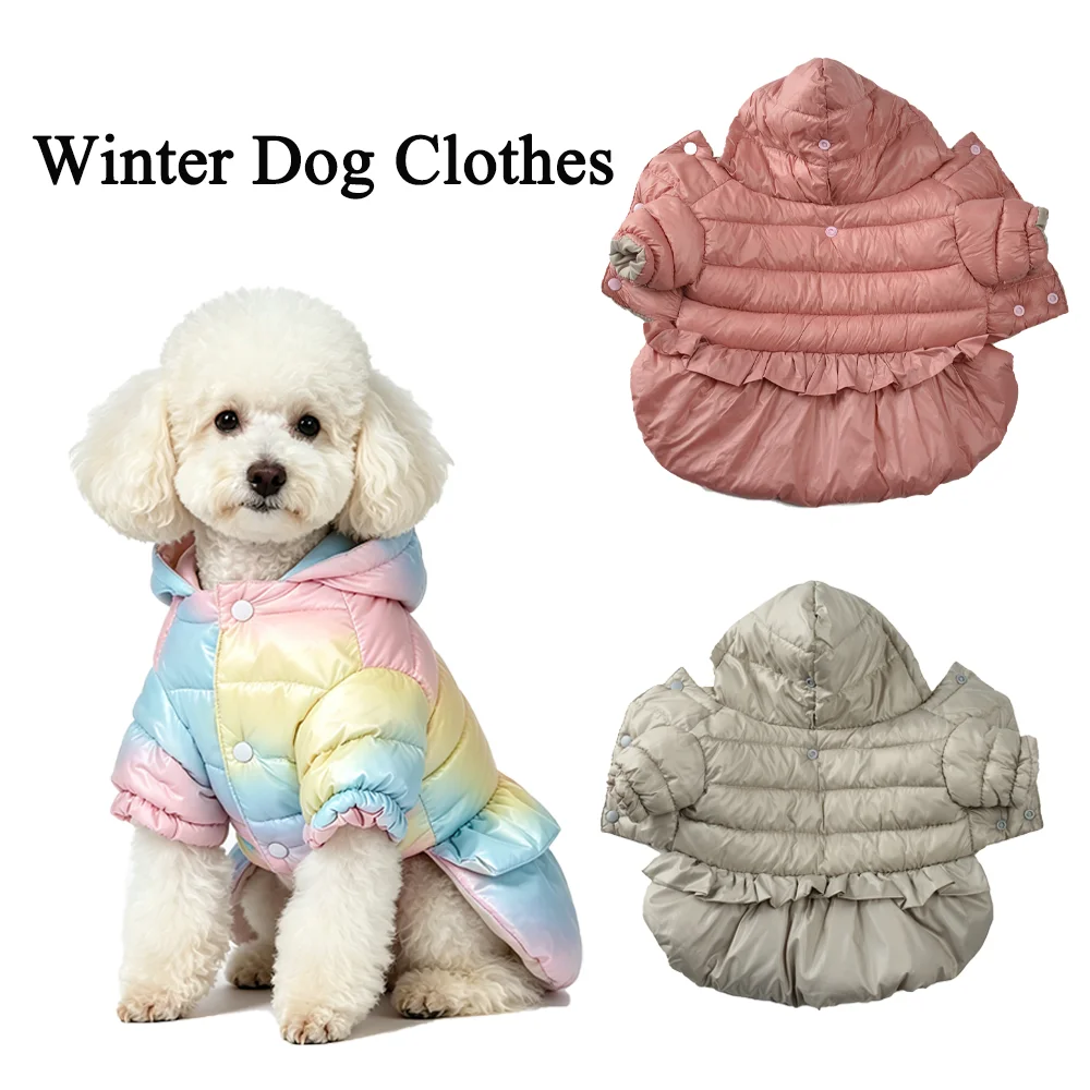 Herbst-Winter Winddichte Hundebekleidung für Kleine und Mittlere Hunde Katzen Verdickte Fleece Welpen-Jacke mit Aufdruck Mantel für Bulldoggen Teddy Haustier-Outfits