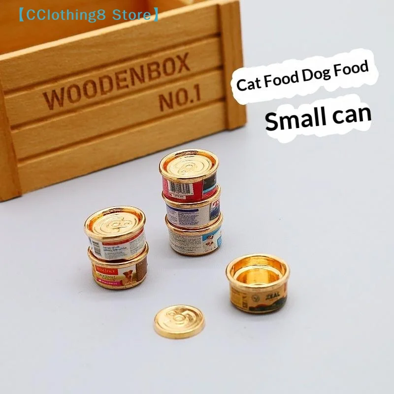 1/5Pcs Pretend Play Toys 1/12 Dollhouse Simulation Cat/Dog Can Mini Pet Food Toy Dolls House Home Decorations【AliS8】