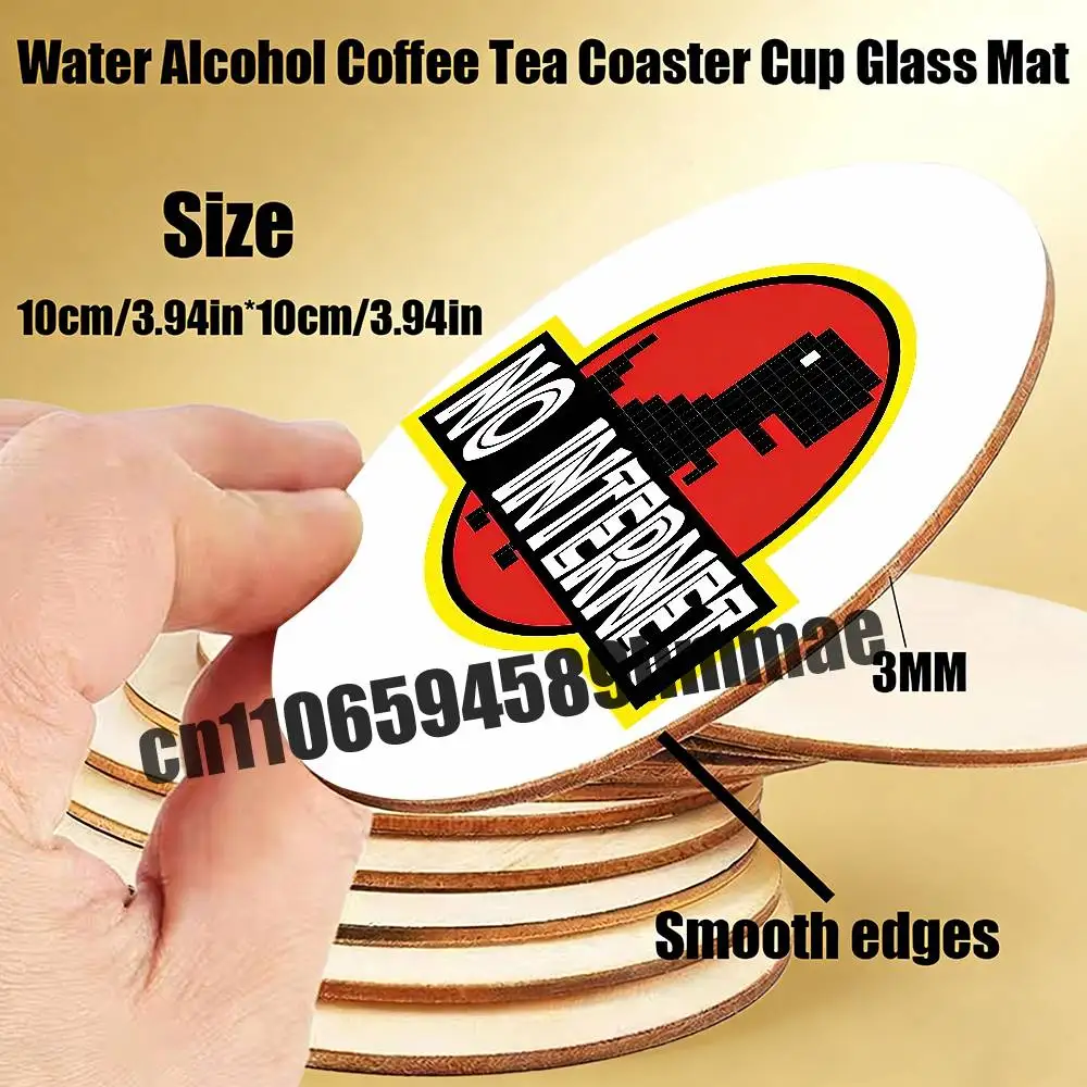 For Cartoon Dinosaur No internet For Water Coffee Tea Coaster Cup Glass Mat 10CM Wood Round Dining desk Decoration