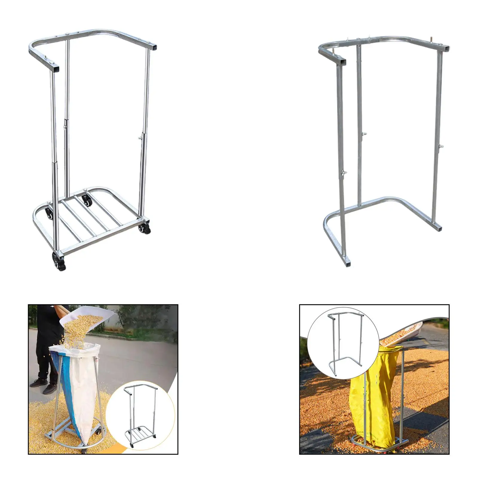 Upright Steel Trash Bag Holder Stand Outdoor Garbage Bag Rack Adjustable for Gardening Lawn Party Patio Use