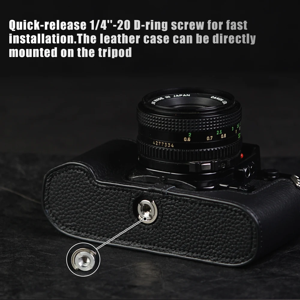 For Canon A1 Case Handmade Genuine Leather Half Case Film Camera Protective Case F1/AE-1 AE1 Case Photography Accessories