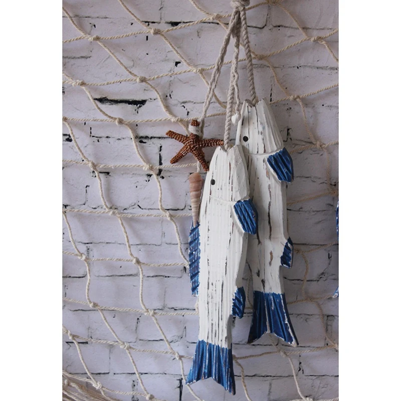 Wooden Fish Wall Art, Decorative Fish Ornament For Mediterranean Nautical Theme, Coastal Theme, Lake House Decor