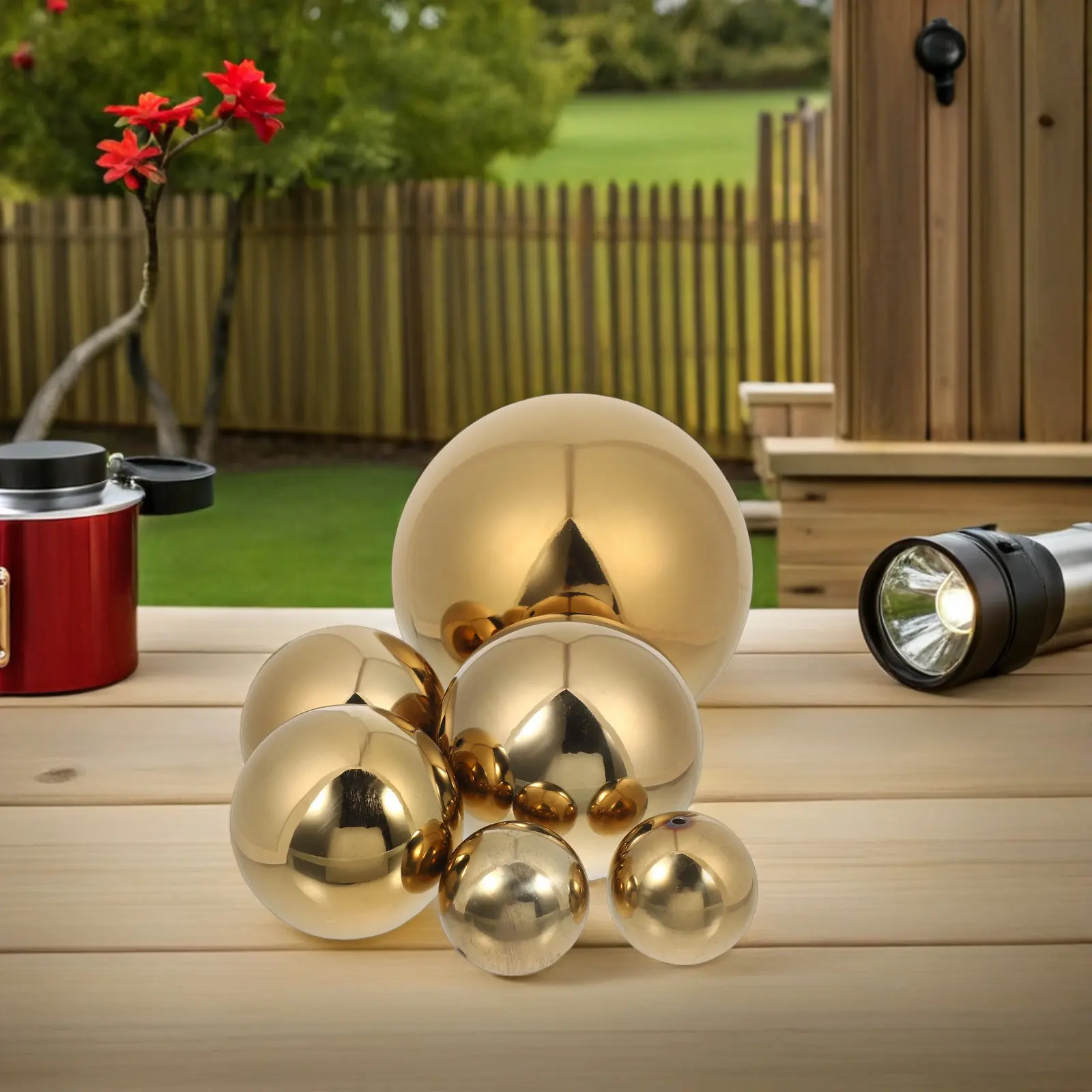 6Pcs Stainless Steel Hollow Mirror Globe Garden Ornament Reflective Sphere Outdoor Decor for Landscaping Hotel Grounds Patio