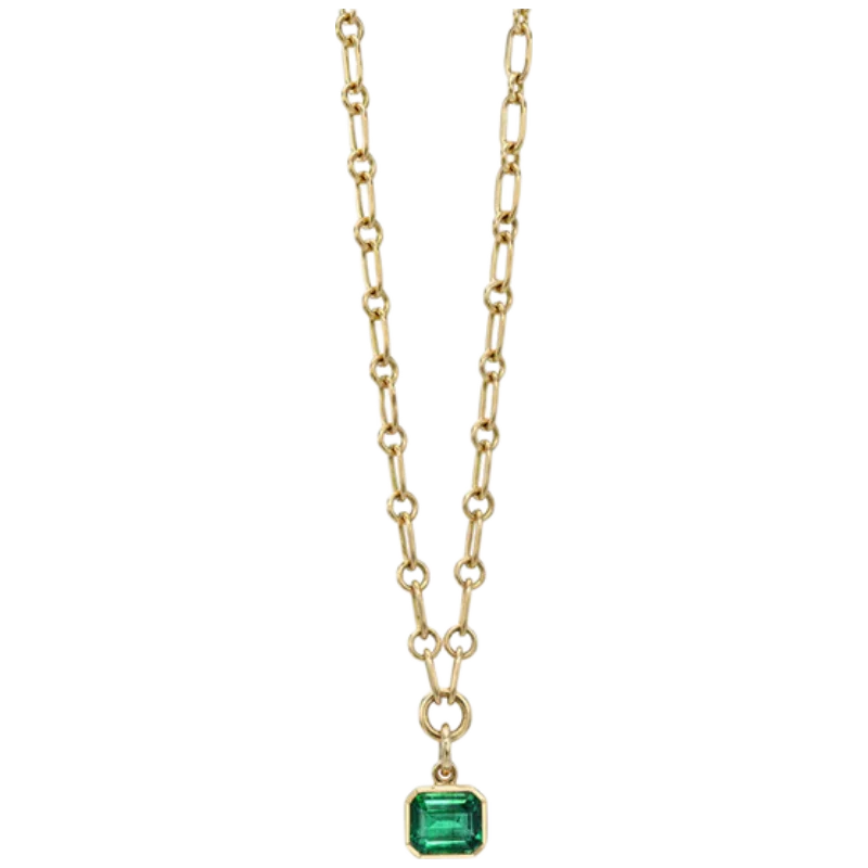 MUSHAN Bespoke Jewelry 925 Sterling Silver Necklace Lab Grown Emerald Ruby Sapphire Pendant Necklace for Women 18K Gold Plated view 3