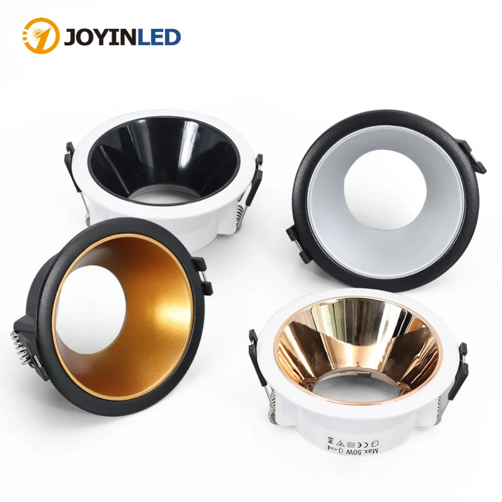 Hot Sale LED Module MR16 White Black Led Spotlight Fixture Aluminum Round Gu10 Embedded Led Downlight Frame