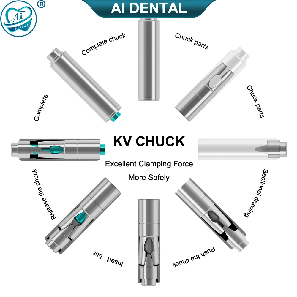 AI-S-KV Dental Push Button Axis for Dental Air Turbine Handpiece Rotor Accessories Repair and Replacement 12 Size for Choose