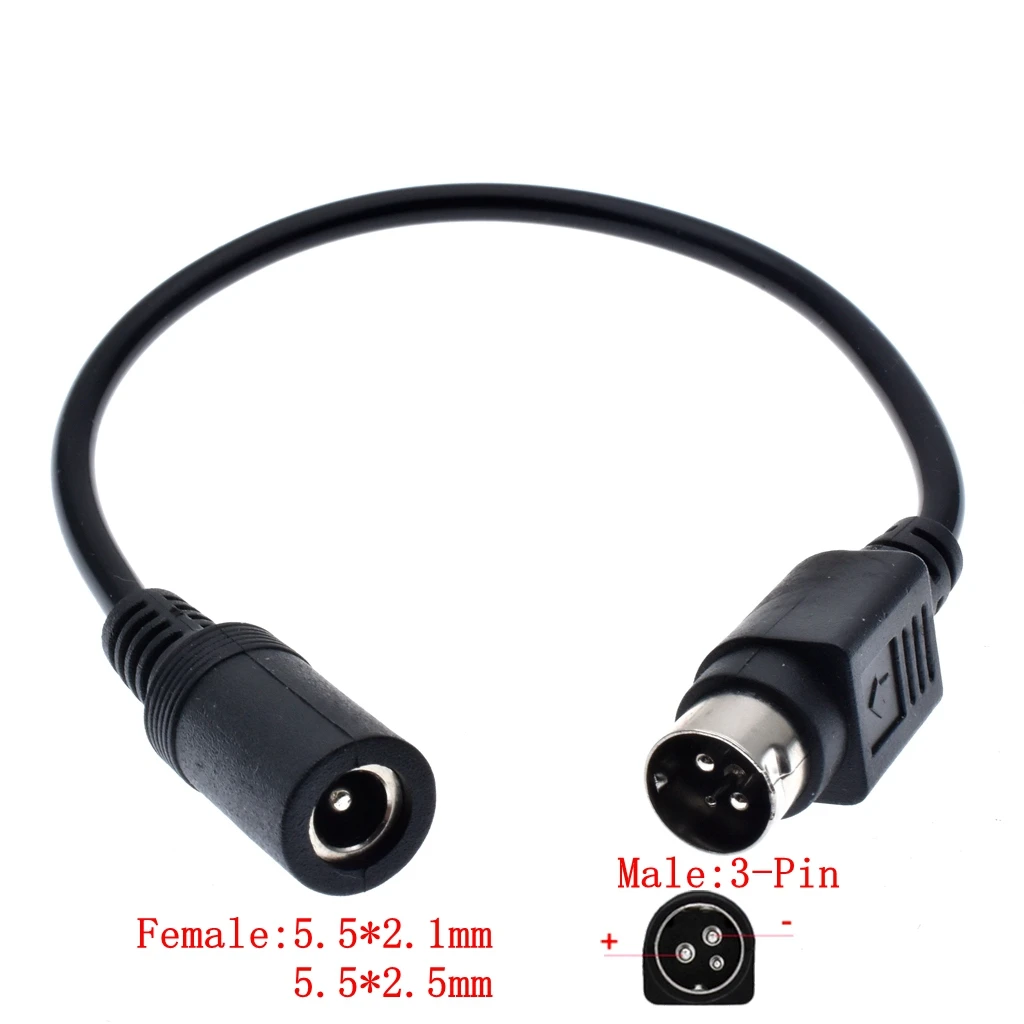 Female 5.5*2.5mm to male 3-Pin / 4-Pin Cable Lead For SATO TG-5011-19V-ES Just a 4-Pin cable For TV LCD VCR power supply